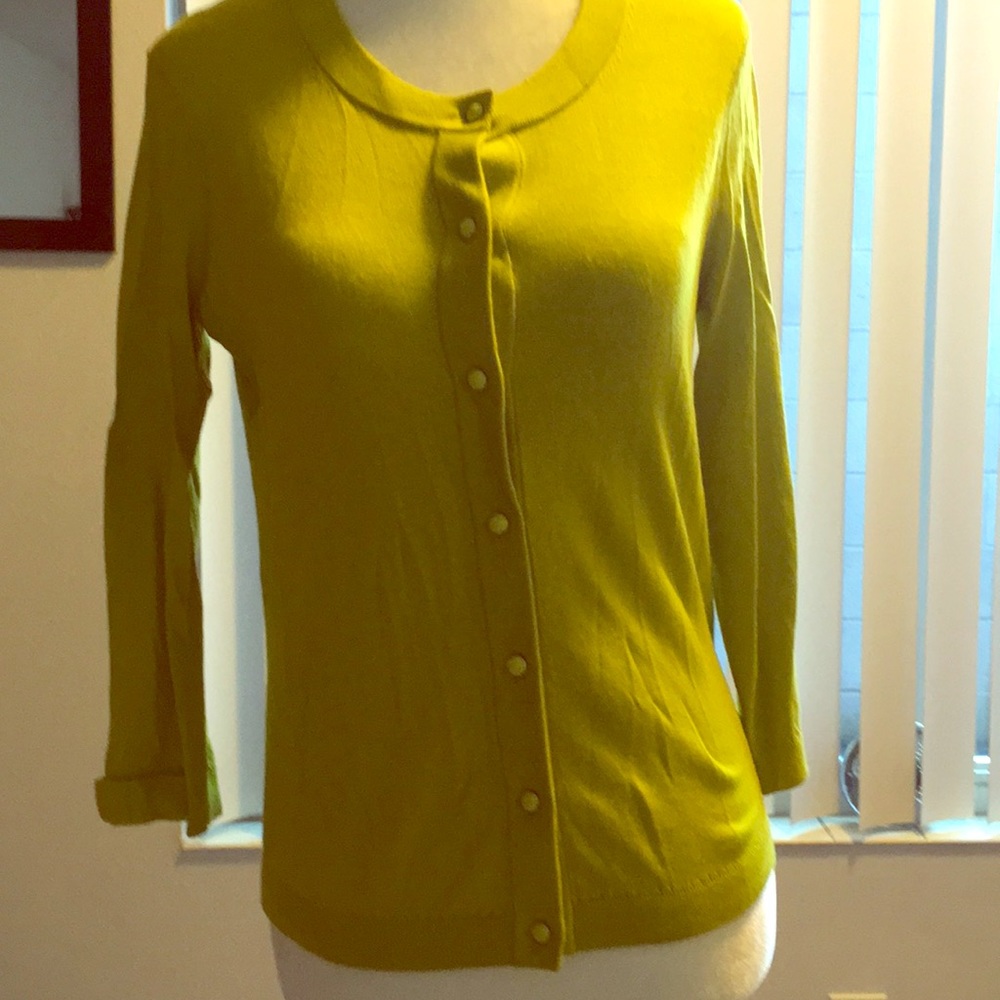 Chartreuse green cardigan